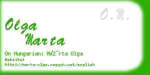 olga marta business card